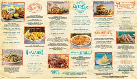 margaritaville - las vegas menu